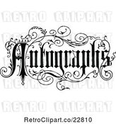 Vector Clip Art of Autographs Sign with Vines by Prawny Vintage
