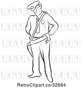 Vector Clip Art of Cartoon Police Guy Looking Stern by Picsburg