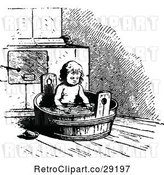 Vector Clip Art of Child in a Tub by Prawny Vintage