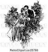 Vector Clip Art of Couple in a Hammock by Prawny Vintage