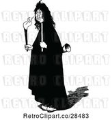 Vector Clip Art of Creepy Guy Carrying a Torch by Prawny Vintage
