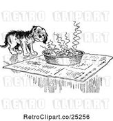 Vector Clip Art of Dog and Hot Meal by Prawny Vintage