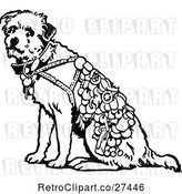Vector Clip Art of Dog with a Vest by Prawny Vintage