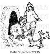 Vector Clip Art of Eskimo KChildren and Dogs by Prawny Vintage