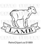 Vector Clip Art of Food Banner and Lamb by AtStockIllustration