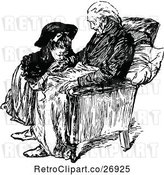 Vector Clip Art of Girl and Grandfather by Prawny Vintage