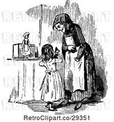 Vector Clip Art of Girl Showing Her Granny Her Puppet by Prawny Vintage