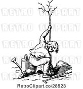 Vector Clip Art of Guy Planting a Tree by Prawny Vintage