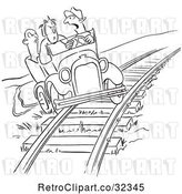 Vector Clip Art of Late Driver Taking the Railroad Tracks by Picsburg