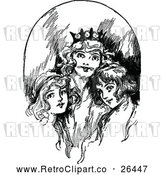 Vector Clip Art of Lost Retro Princess of Oz Women by Prawny Vintage