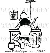 Vector Clip Art of Man Writing at a Desk by Prawny Vintage