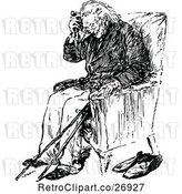 Vector Clip Art of Old Guy Sitting by Prawny Vintage