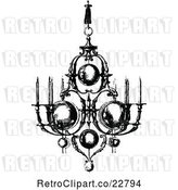Vector Clip Art of Ornate Chandelier with Candles by Prawny Vintage