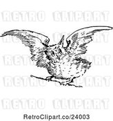 Vector Clip Art of Owl Taking Flight by Prawny Vintage