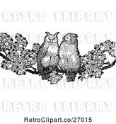 Vector Clip Art of Owls on a Branch by Prawny Vintage