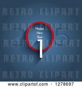 Vector Clip Art of Retro 2015 Happy New Year Greeting in Style on Blue by KJ Pargeter