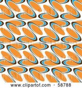 Vector Clip Art of Retro Abstract Background of Orange, Blue and Brown Ovals on White by Kaycee