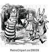 Vector Clip Art of Retro Alice Rabbit and King by Prawny Vintage