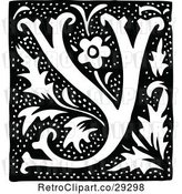 Vector Clip Art of Retro Alphabet Letter Y Floral Design by Prawny Vintage