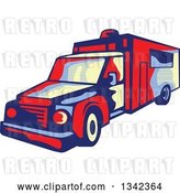 Vector Clip Art of Retro Ambulance Emergency Vehicle by Patrimonio