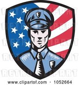 Vector Clip Art of Retro American Police Shield Logo by Patrimonio