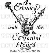 Vector Clip Art of Retro an Evening with the Colonial Hours Text and Boy by Prawny Vintage