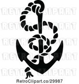 Vector Clip Art of Retro Anchor and Rope by Prawny Vintage