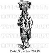 Vector Clip Art of Retro Ancient Egyptian Lady with a Basket on Her Head by Prawny Vintage