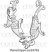 Vector Clip Art of Retro Anglo Saxon Dragon Design by Prawny Vintage