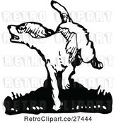 Vector Clip Art of Retro Angry Dog Running by Prawny Vintage