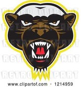 Vector Clip Art of Retro Angry Honey Badger Mascot Face by Patrimonio