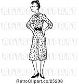Vector Clip Art of Retro Annoyed Lady with Her Hands on Her Hips by Prawny Vintage