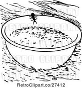 Vector Clip Art of Retro Ant on a Bowl of Food by Prawny Vintage