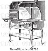 Vector Clip Art of Retro Antique Electric Stove in by Picsburg