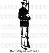 Vector Clip Art of Retro Army Soldier with a Rifle 1 by Prawny Vintage