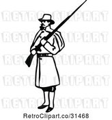 Vector Clip Art of Retro Army Soldier with a Rifle 3 by Prawny Vintage