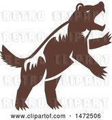 Vector Clip Art of Retro Attacking Wolverine Skunk Bear by Patrimonio