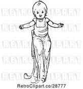 Vector Clip Art of Retro Baby in a Dress by Prawny Vintage