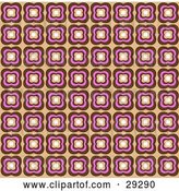 Vector Clip Art of Retro Background of Brown and Pink Floral Wallpaper by KJ Pargeter