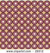 Vector Clip Art of Retro Background of Brown, Pink and White Squares in Rows by KJ Pargeter
