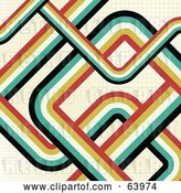 Vector Clip Art of Retro Background of Curves on Faint Grid Lines by KJ Pargeter