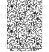 Vector Clip Art of Retro Background of Flowers and Vines in by Prawny Vintage