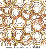 Vector Clip Art of Retro Background of Olive Green, Brown and Orange Rings on White by MilsiArt