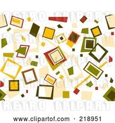 Vector Clip Art of Retro Background of Scattered Squares on White by BNP Design Studio