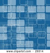 Vector Clip Art of Retro Background Pattern of Blue Rectangles with White Outlines by KJ Pargeter