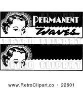 Vector Clip Art of Retro Banners of Women with Permanent Waves by BestVector