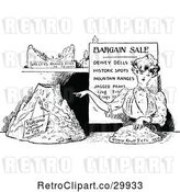 Vector Clip Art of Retro Bargain Sale Lady by Prawny Vintage