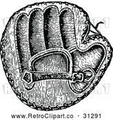 Vector Clip Art of Retro Baseball Glove by Prawny Vintage