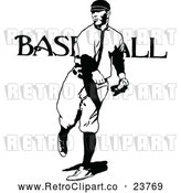 Vector Clip Art of Retro Baseball Player by Prawny Vintage