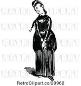 Vector Clip Art of Retro Bashful Lady by Prawny Vintage